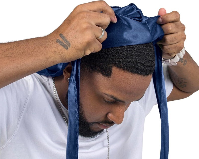 ForceWave 2 Pieces Silky Durag Pack for Men Women Waves, Premium Satin Deluxe Du-rag - Image 2